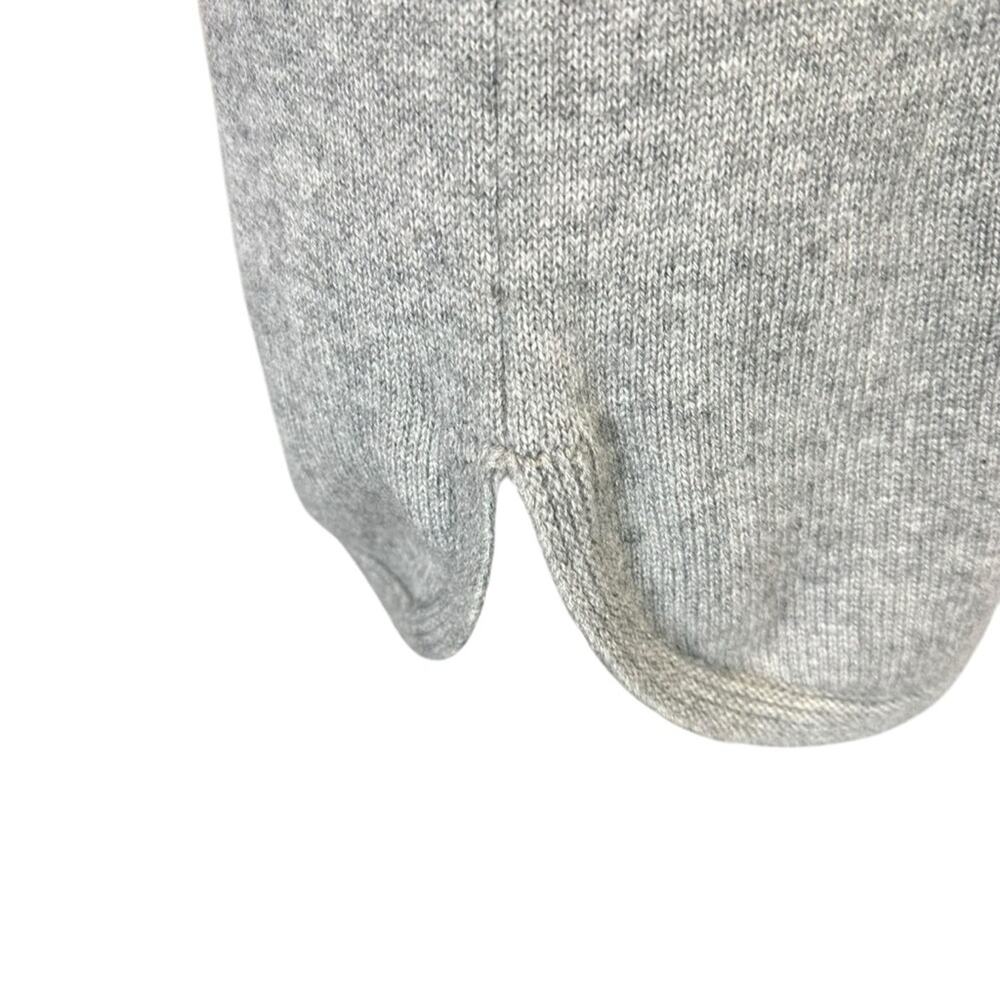 Two Bees Cashmere Wool Blend Sweater Size Large Gray Red Plaid Elbow Patches - Picture 5 of 7